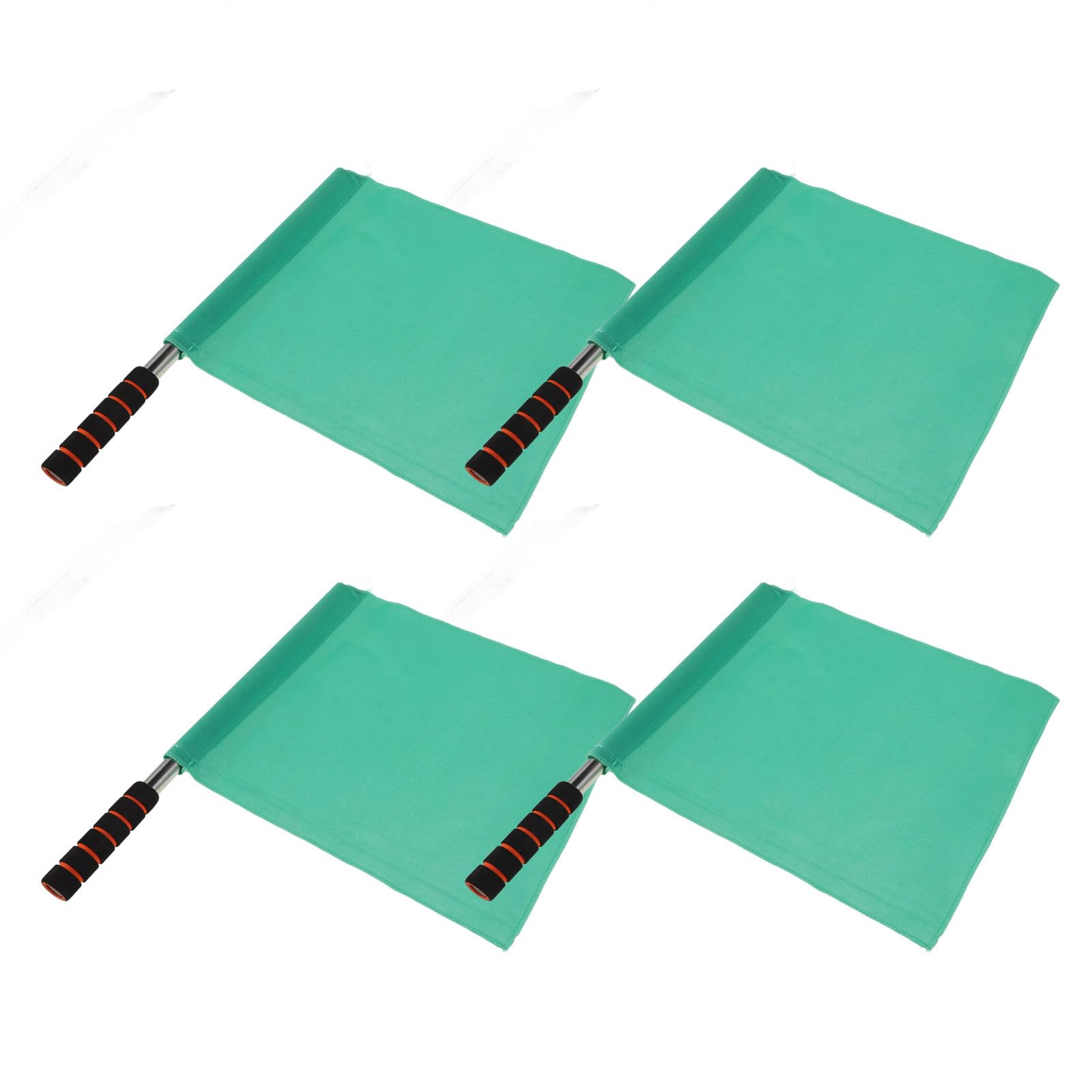 KICHOUSE Stainless Steel Pole Flag 4pcs Waving Flag Set for Match Referee for Outdoor Sports