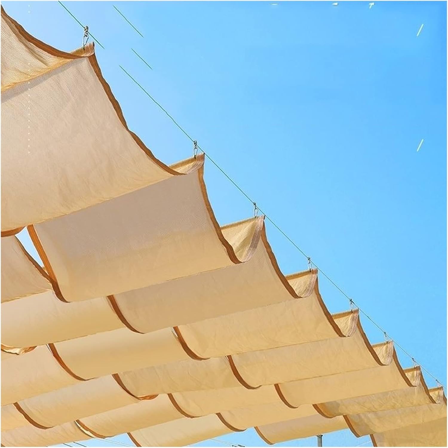 Amazon.co.jp: Openable Pergola Canopy Shade Cover, Wave Awning UV ...