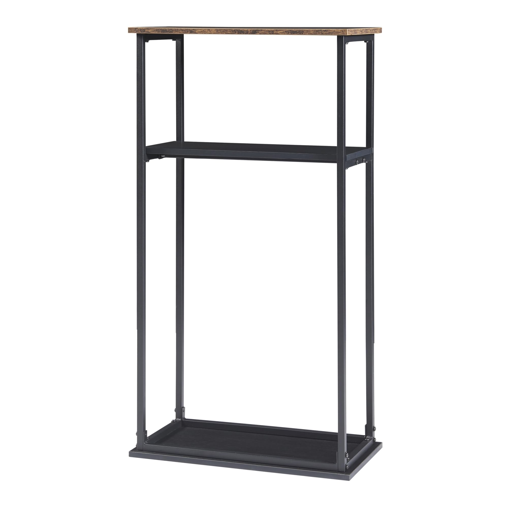 [en.casa] Mobile Portalegna per Camino Deposito per Tronchi da Legnaia Scaffale per Accatastare Legna da Ardere 112 x 60 x 30 cm Struttura in Acciaio con 2 Piani