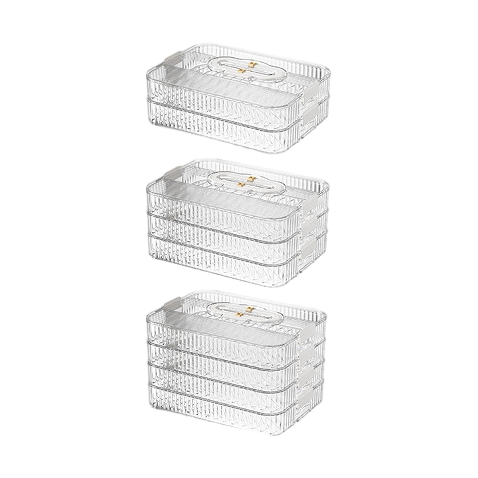 Dumplings Organizer Stackable Food Storage Container for Meat Noodles Snacks 2 Layer