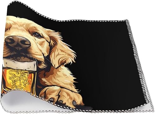 Miniatura 3 de Retriever Dog Beer Placemats Set of 6 Resistant Table Mats Washable Place Mats for Dinner Party Table Decoration