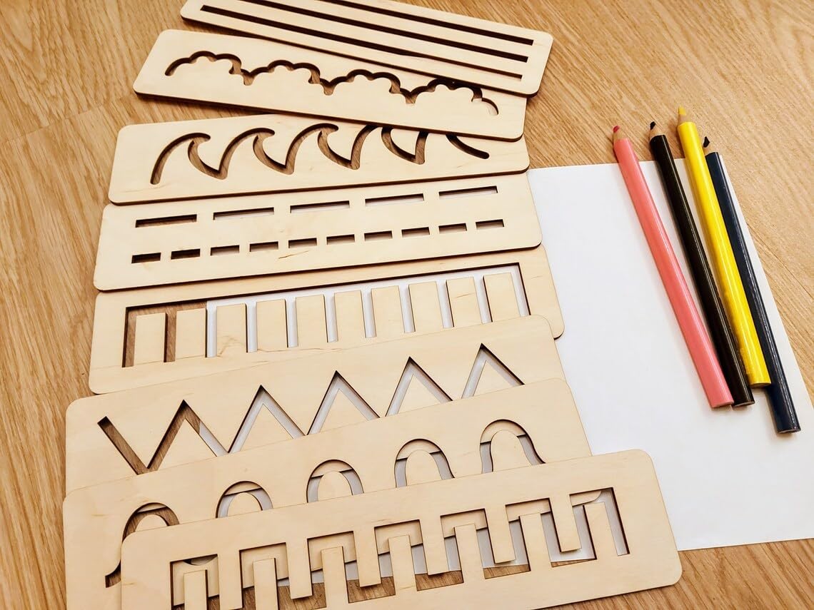 Curious Button Wooden Montessori Stencil Set for Toddler, Educational Toy for Kids, Wooden Stencils Set,Activity Toys for Kids (B0D6KBLSM5) Amazon Price History, Amazon Price Tracker