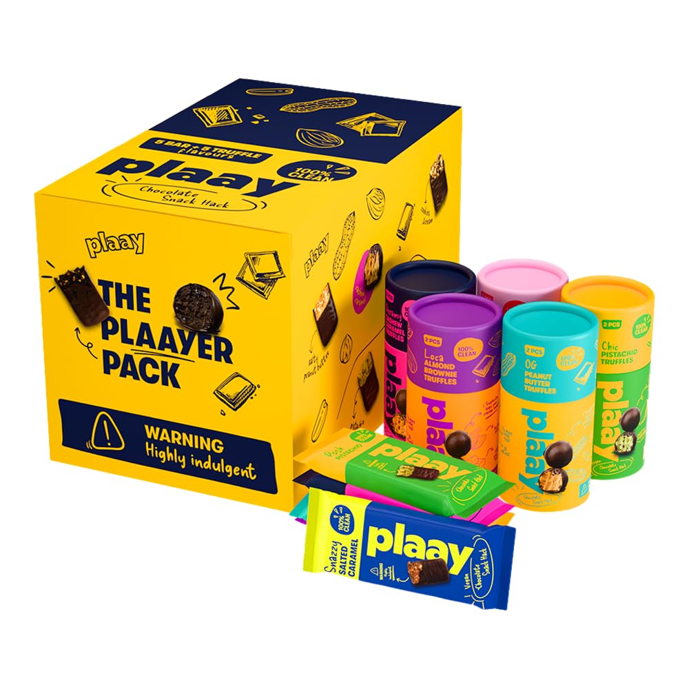 The Plaayer Pack – Chocolate Variety Box with 5 Bars + 5 Truffle Packs | No Refined Sugar, Clean Ingredients, Guilt-Free Indulgent Chocolate for Snacking or Gifting