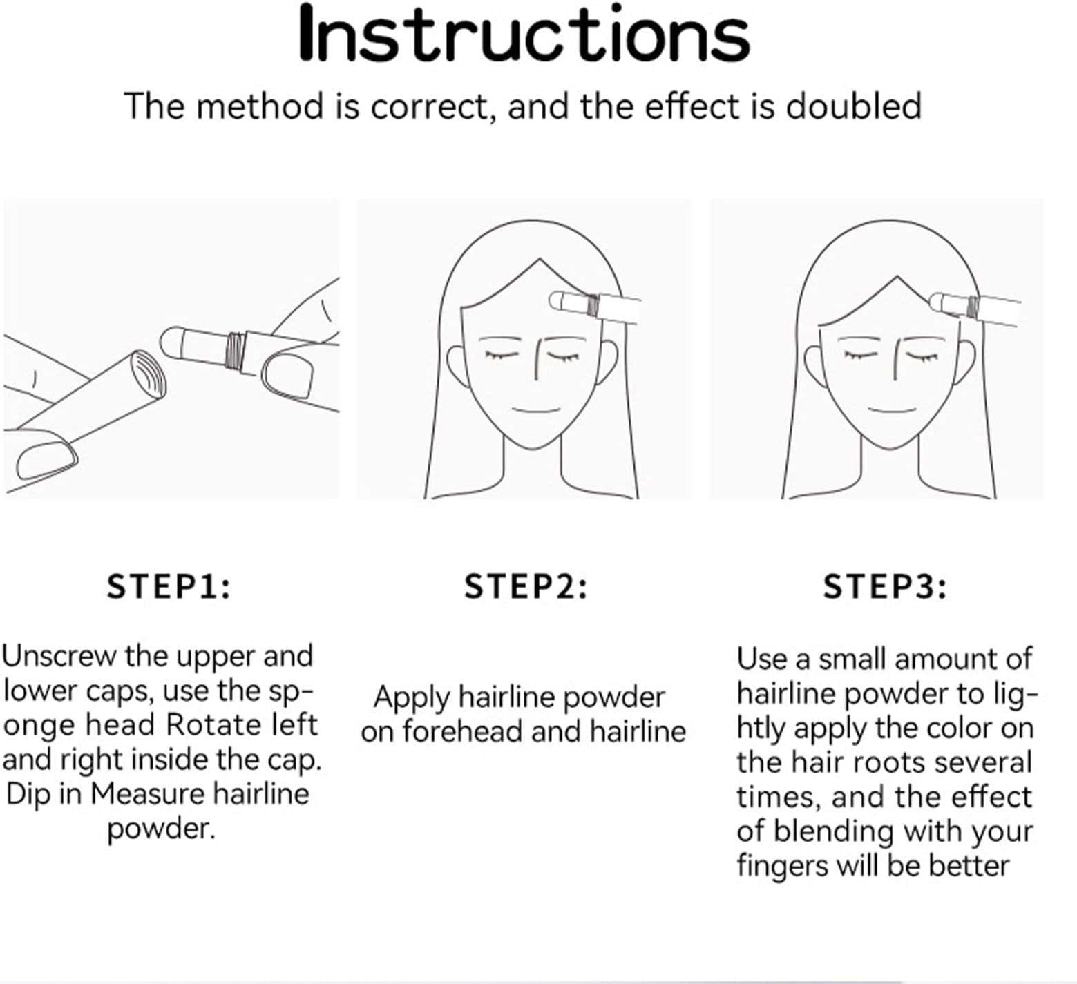 Root Touch-Up Stick - Black Hairline Powder - Grey Hair Cover Up - Semi-Permanent Hair Dye Temporary Brush - Waterproof Long Lasting Grey Hair Coverage Beard