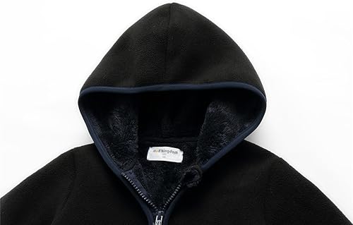 Miniatura 3 de Mud Kingdom Chaqueta de forro polar con capucha para niños y niñas, ropa de abrigo gruesa y cálida, divertida caricatura