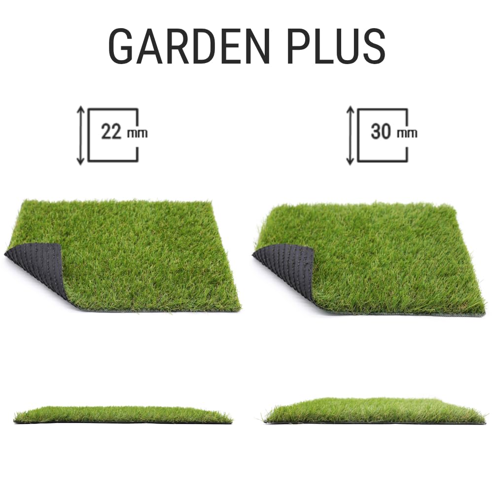 BONERVA | Césped Artificial GARDEN PLUS | Alturas: 22mm y 30 mm | Varias Medidas | Ideal para jardín, terraza, patio y balcón | Uso Decorativo y funcional | (2x20 Metros, 30 mm) - 5