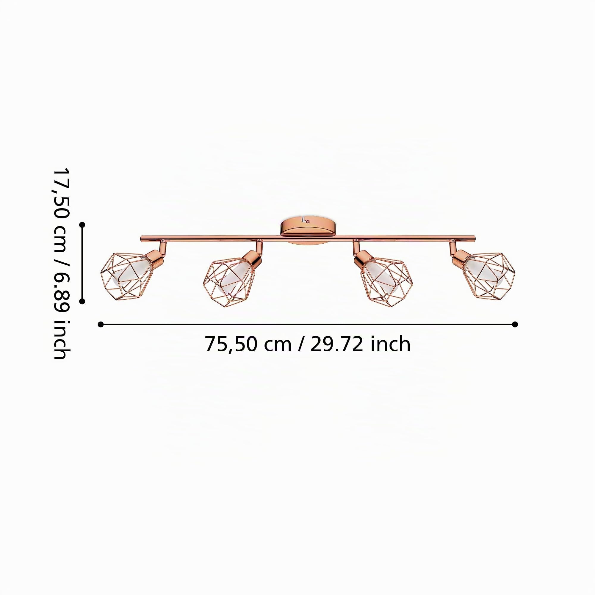 Eglo LED lampada da soffitto Zapata, plafoniera a 4 luci, faretti in | metallo e vetro satinato, lampada da soggiorno in rame e bianco, lampada da corridoio con lampadine G9, luce calda