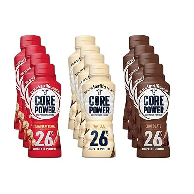 airlife Core Power 26g Protein Milk Shakes Variety Pack ، جاهز للشرب لاستعادة التمرين ، 14 Fl Oz - 12 packs