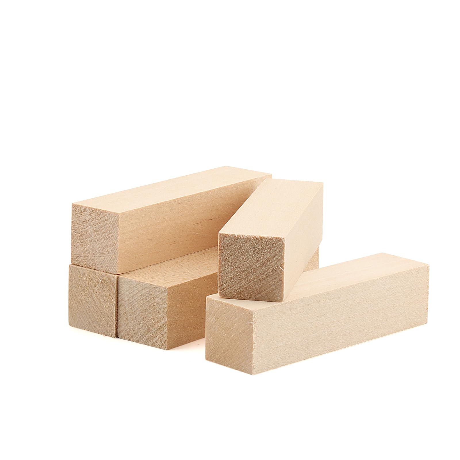 ZEONHAK 30 PCS 4x1x1 Inch Basswood Carving Blocks, 10x2.5x2.5cm Unfinished Wood Blocks, Wooden Block for Whittling Wood DIY - Image 4