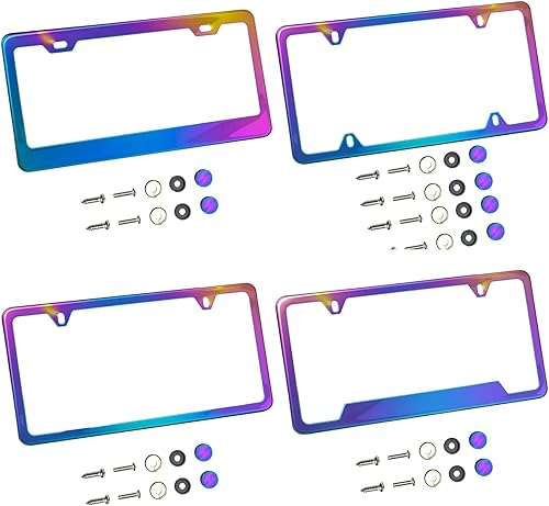 Polaco Neo Chrome T304 Soporte de marco de matrícula de acero inoxidable estilo de una pulgada (Cantidad 1 marco)