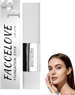 Facelove Foundation Stick with Brush, High-Quality Changing Foundation Stick, Facelove Changeable Foundation Duo with SPF 15, Always Fits Your Skin Tone Perfectly (Natural Colour)