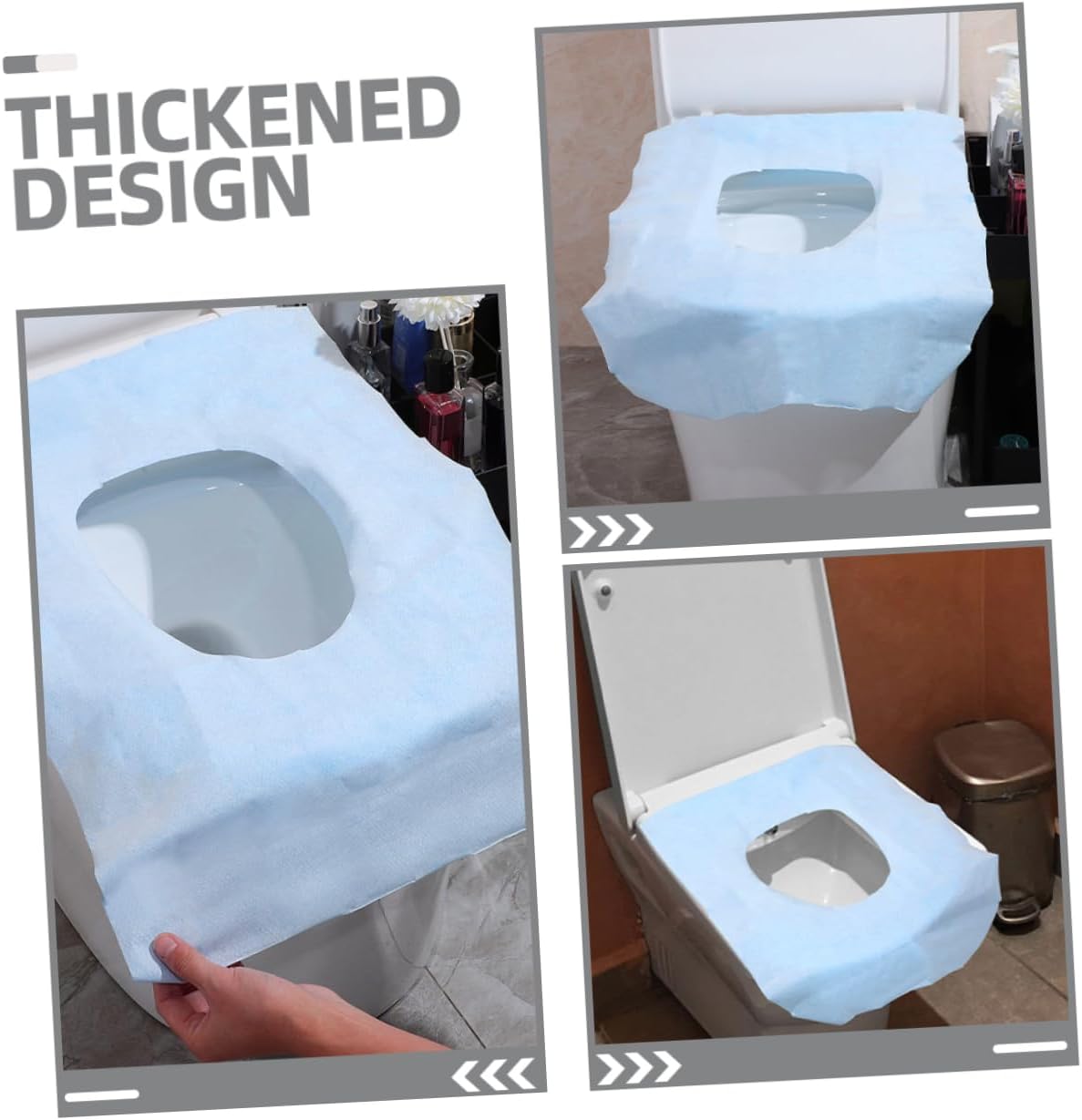 30pcs Disposable Toilet Seat Covers and Thickened Travel Toilet Seats Pad for Protection Public Restrooms for Outdoor Use and Family Trips