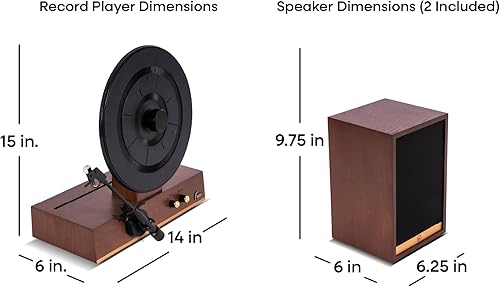Miniatura 7 de Fuse GLD - Tocadiscos de vinilo vertical con altavoces, ribete dorado, Bluetooth 5.3, AUX, altavoces externos de gama completa, cartucho premium,