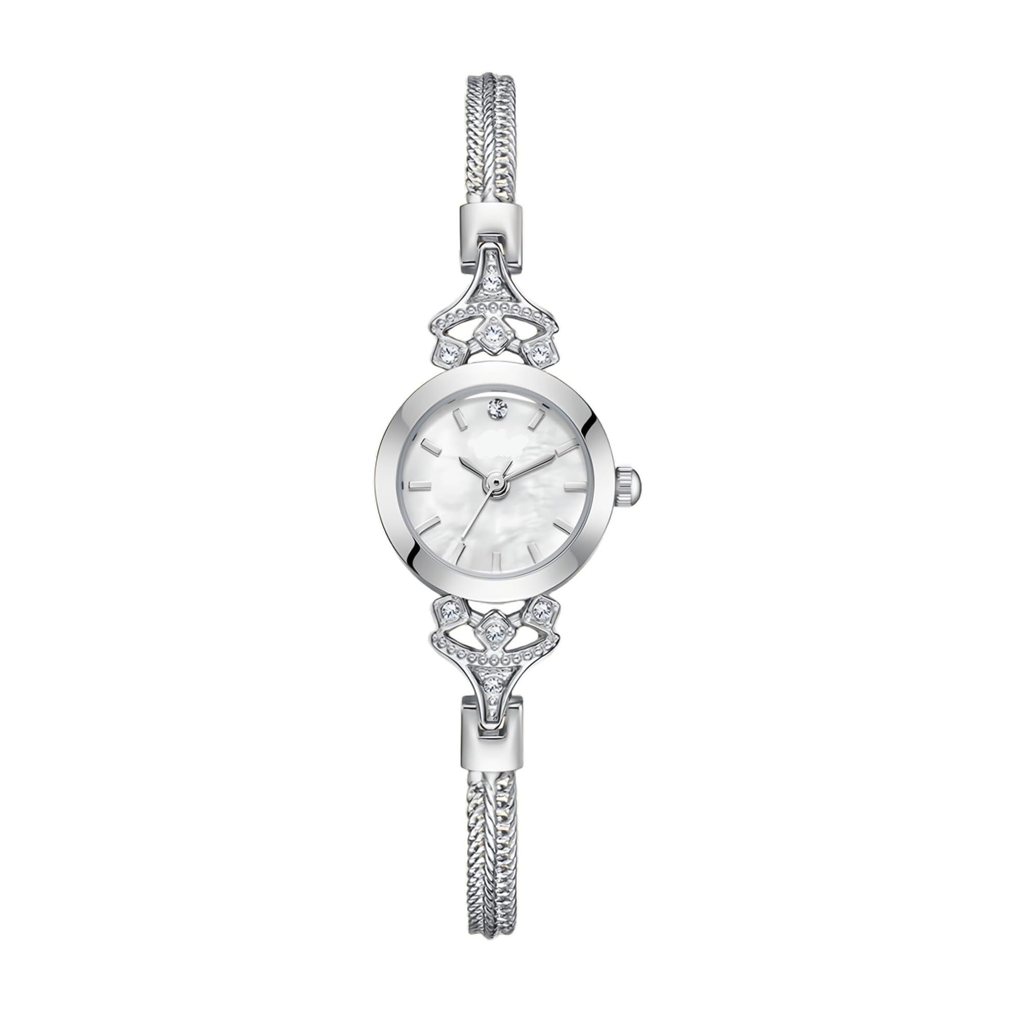Orologio da polso da donna, rotondo, semplice, lussuoso, con strass, al quarzo, impermeabile, alla moda