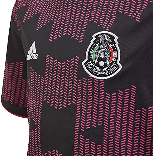 adidas Youth Mexico 2021 Home Soccer Coat, Black / Real Magenta, Small4