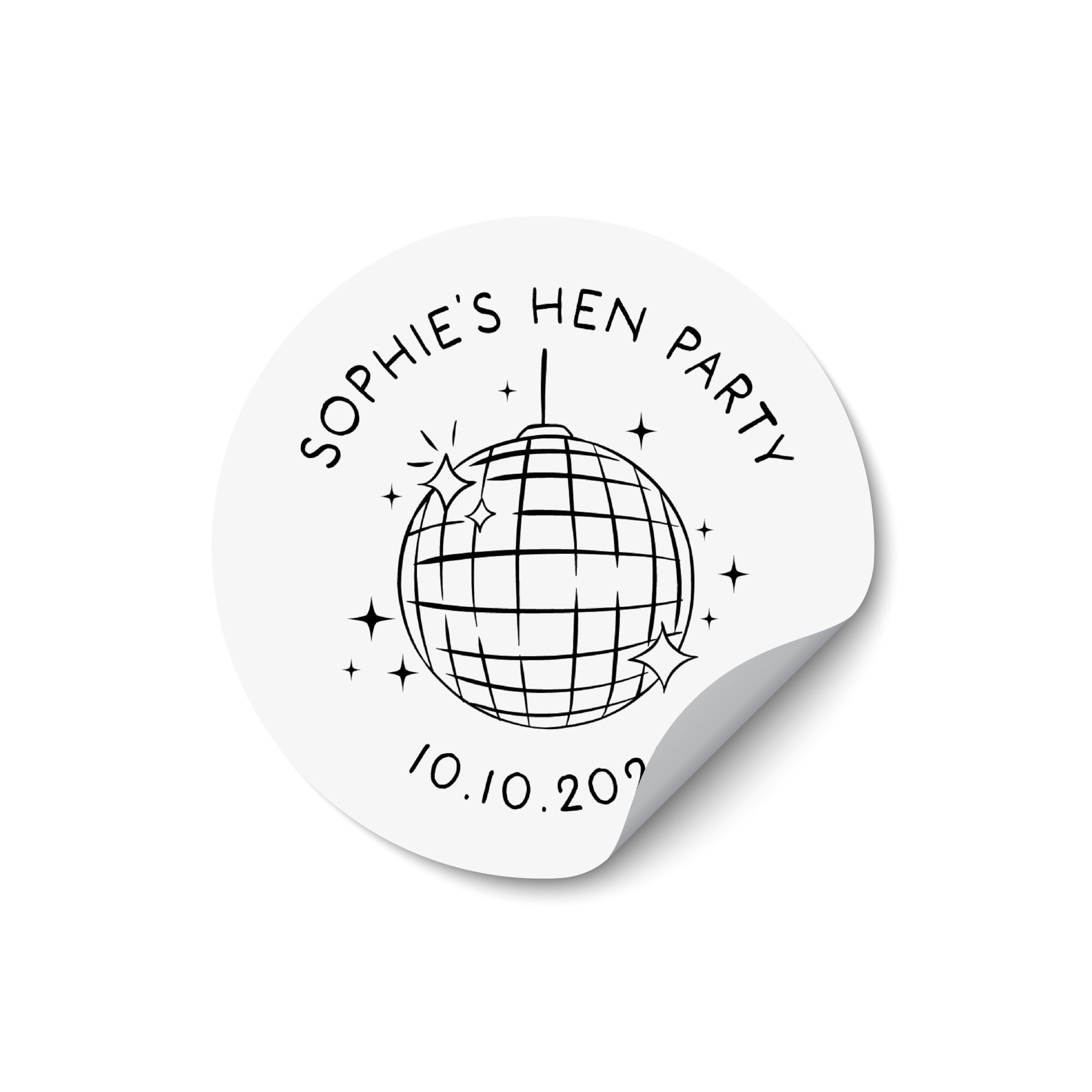 Hen Party Stickers UK Personalised Hen Do Stickers, Round Bride Tribe Bridal Shower Favour Labels, Party Bag Labels - HEN10