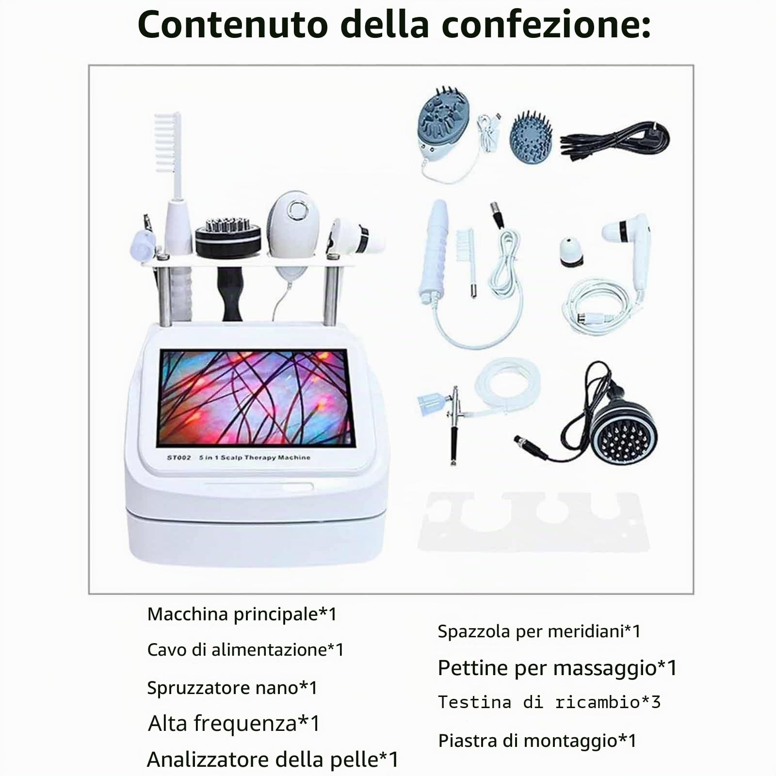 Analizzatore per Capelli E Pelle Microscopio Digitale LCD 10 in Portatile per Rilevatore Cuoio Capelluto, Macchina per Analisi Capelli Macchina Analisi Pelle Rilevatore Follicolo Pilifero