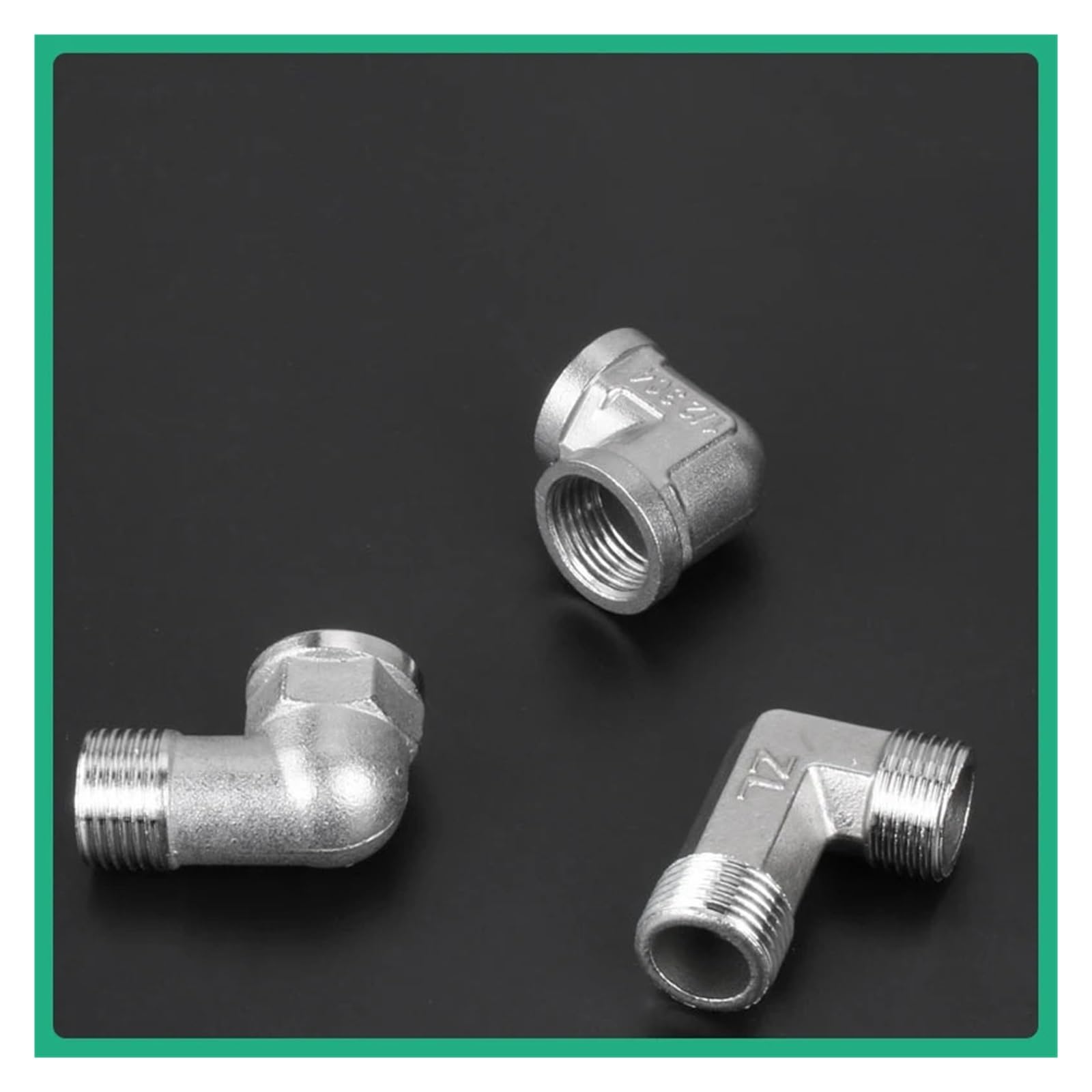 Accesorios de ángulo recto de acero inoxidable, adaptador de acoplador de conexión rápida de rosca macho hembra de 1/2 "3/4" 1 "para tubería de gas y aceite de aire(B,10 PCS)