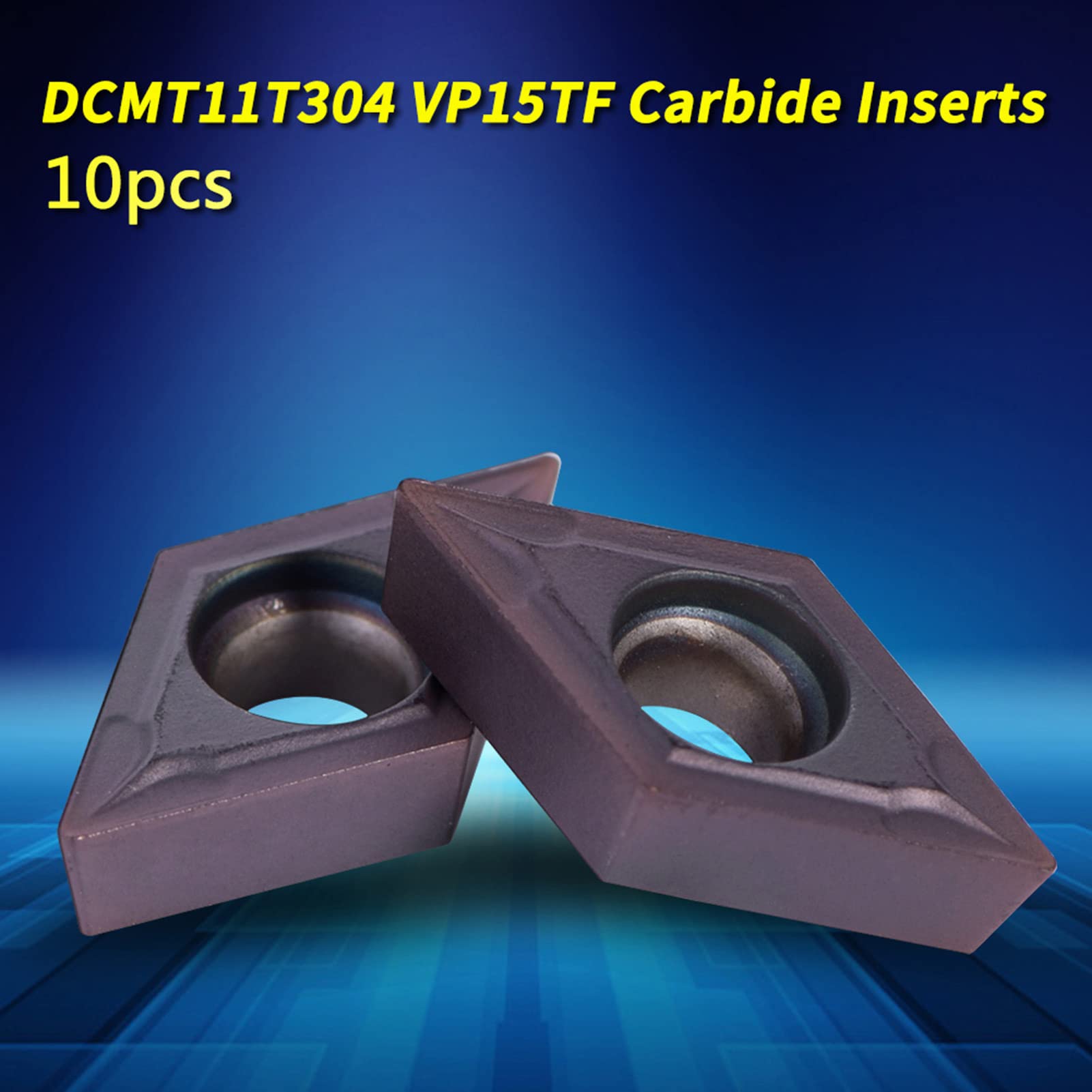 DCMT11T304 VP15TF 10 Sztuk/pudło Wkładki Z Węglików Spiekanych Ostrze, Tokarka CNC Wymienne Wkładki Tnące Ze Schowkiem Do Tokarki Uchwyt Na Narzędzia Tokarskie Wytaczadło