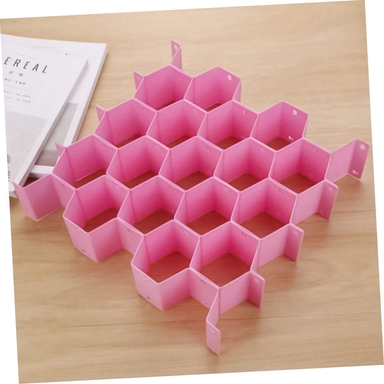 FuninCrea 8 separatori a nido d'ape, divisori regolabili per cassetti, fai da te, organizer in plastica per calze, cravatte, biancheria intima