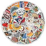 Ohio Travel Stickers, 50 Pieces, Vinyl, Waterproof Decal for Laptop, Water Bottle, Phone, Car, Bike...