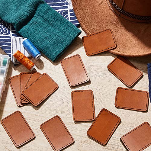60Pcs Blank Leatherette Hat Patches With Rustic Leatherette Round Patch Faux Leather Patches For Hats Custom Fabric Repair Sew Laser Supplies (Khaki, No Adhesive) #TOP6