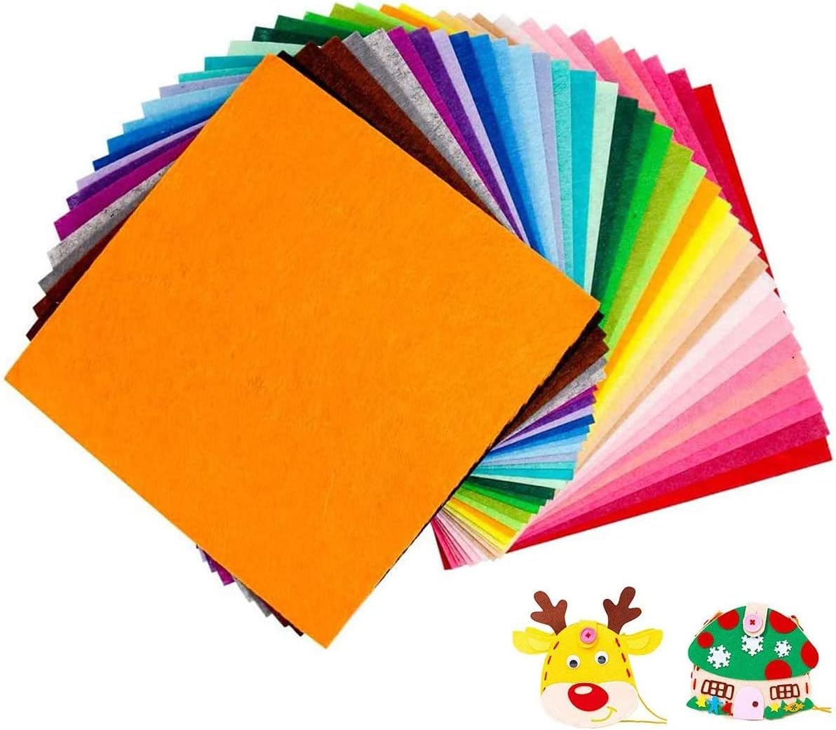 Felt Fabric Sheets, 40pcs Assorted Colors Craft Felt Sheet Squares Embroidery Polyester Non-woven Fabric 15 cm/5.9 inch for Patchwork Sewing Handwork DIY Projects