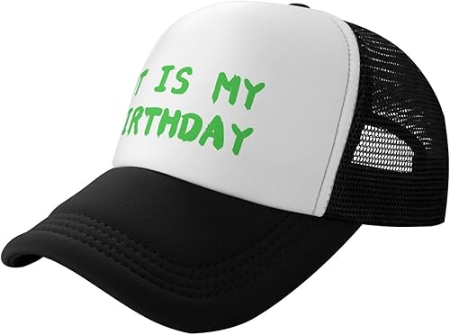 Miniatura 2 de Gorro de camionero de feliz cumpleaños para hombres y mujeres, gorra de béisbol de malla ajustable para fiesta de cumpleaños