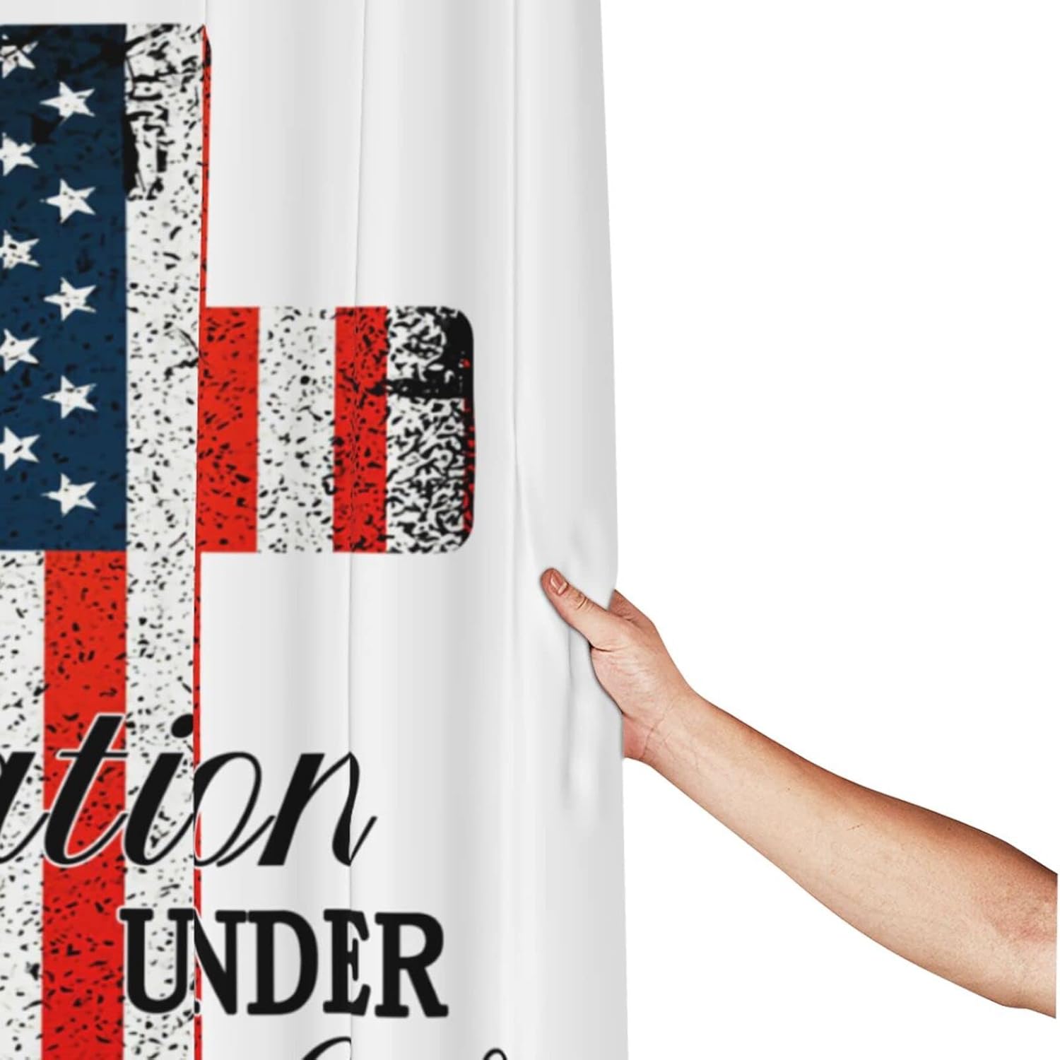 Memorial Day 4th of July Independence Day Shower Curtain, Waterproof Shower Curtains and Polyester Bath Curtain for Bathroom, Shower Curtain Set with 12 Hooks, Machine Washable, 60 X 72 Inch Plastic