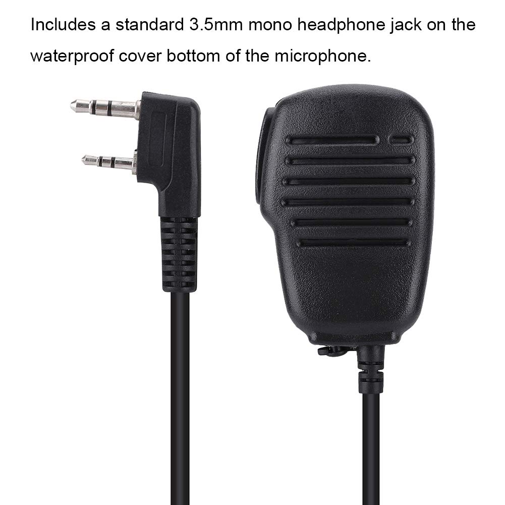 Microfono Altoparlante Walkie Talkie, Impermeabile Mini Altoparlante PTT palmare 2 Vie Mini Altoparlante Radio Esterna per UV5R 888S / /TYT
