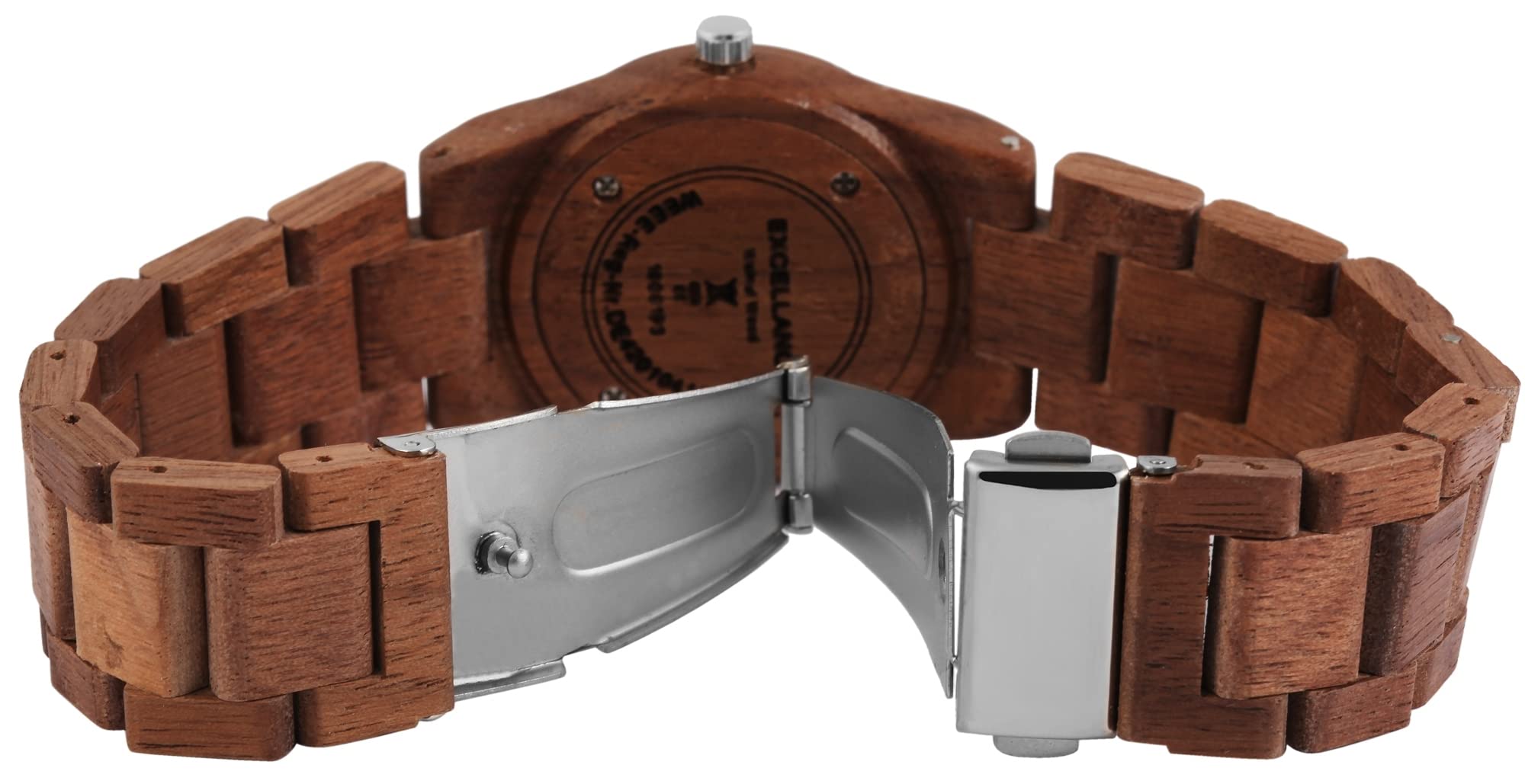 Excellanc Orologio da donna con cinturino in legno, orologio da polso con fibbia deployante, al quarzo 1800193, marrone, Bracciale