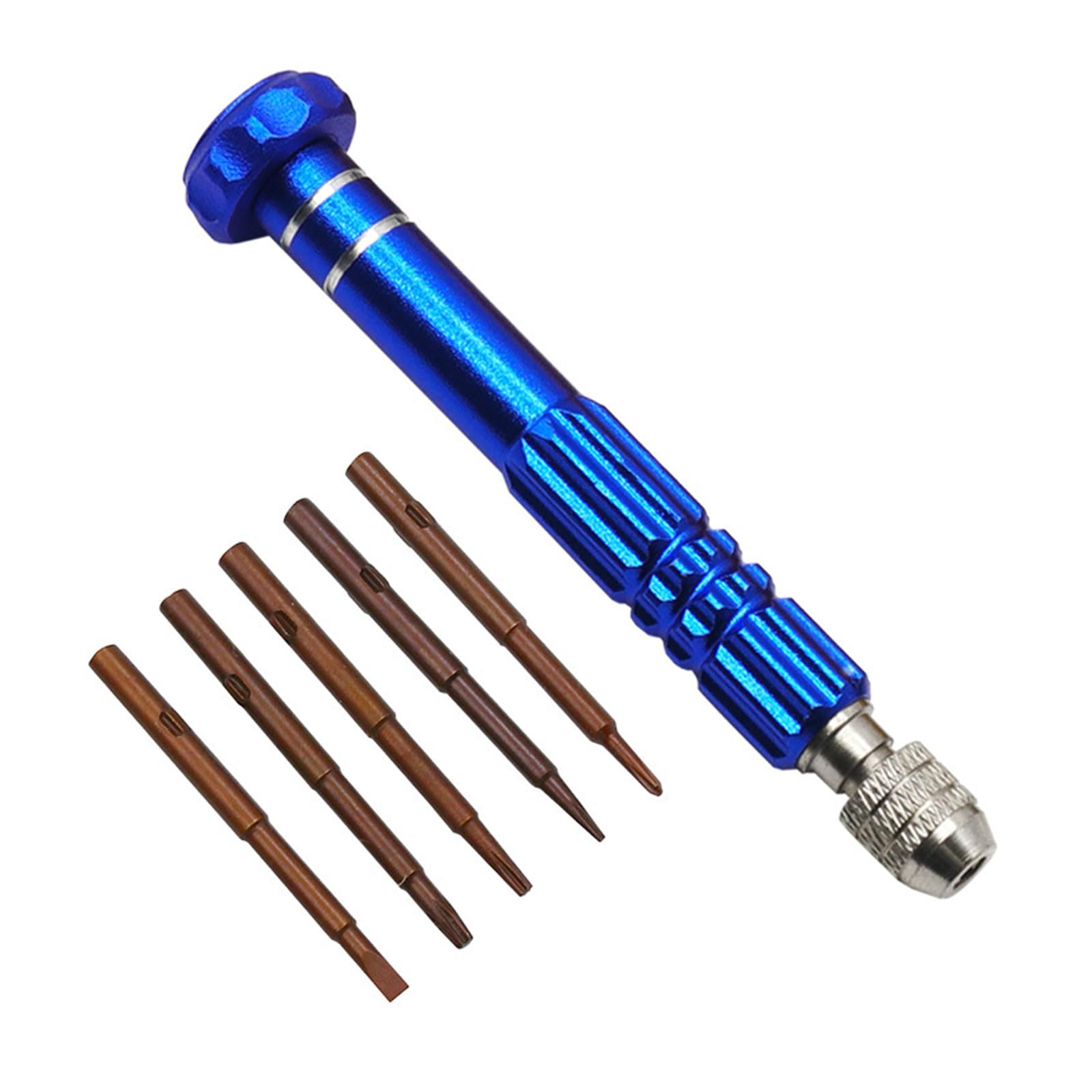 Haodream Blue 5 In 1 Screwdriver Disassembly Set Suitable For Computer Glasses Clock Maintenance Household Electronics And Home Repair Outdoor Camping Tool