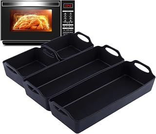 awakentti 4 Pcs Baking Pans, Non-Stick Food Baking Sheet Pan, Eco-Friendly Alternative, Silicone Mini Loaf Pan for Vegetables, Chicken Thighs, Hot Dogs