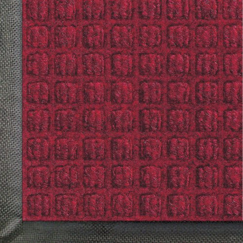 M+A Matting WaterHog | Commercial-Grade Entrance Mat with Rubber Border | Indoor/Outdoor, Quick Drying, Stain Resistant Door Mat | 27' Length x 18' Width, Red Black
