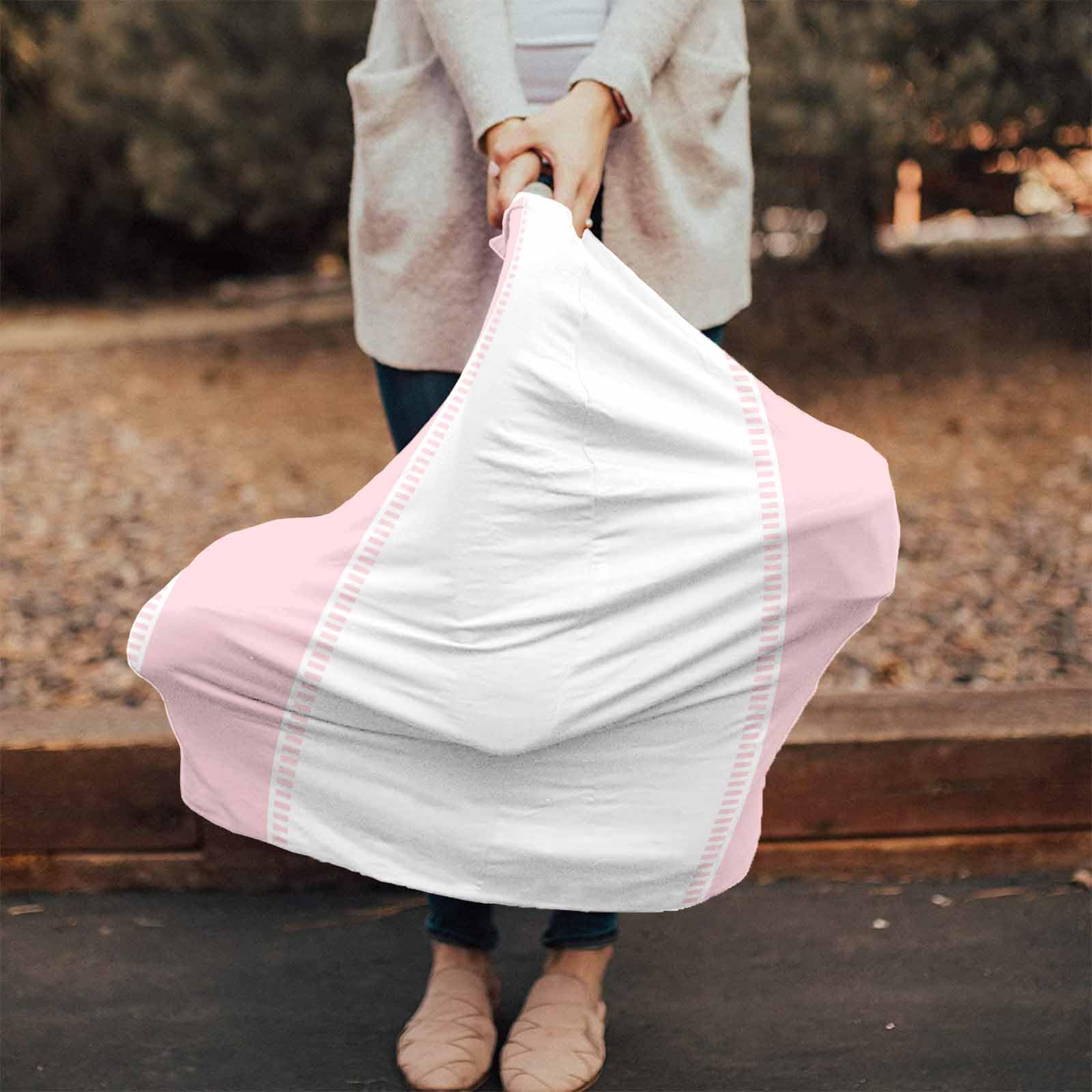 Nursing Cover for Breastfeeding Scarf, Light Pink Strips Texture Baby Car Covers Super Soft Multi Use for Canopy Shopping Cart Cover Blanket Stroller Cover