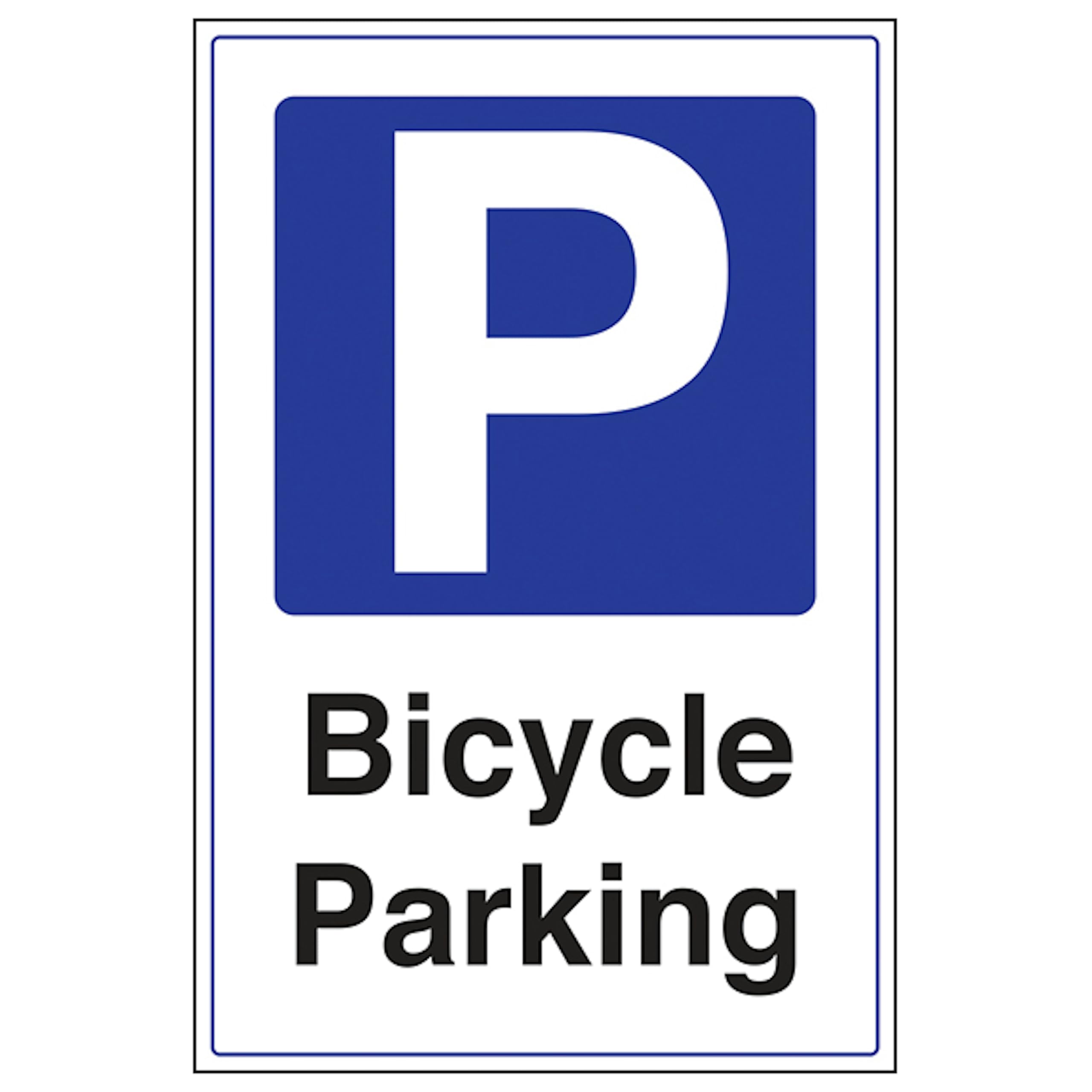 V Safety Bicycle Parking - Portrait 300 x 400mm - 2mm Rigid Plastic Safety Sign
