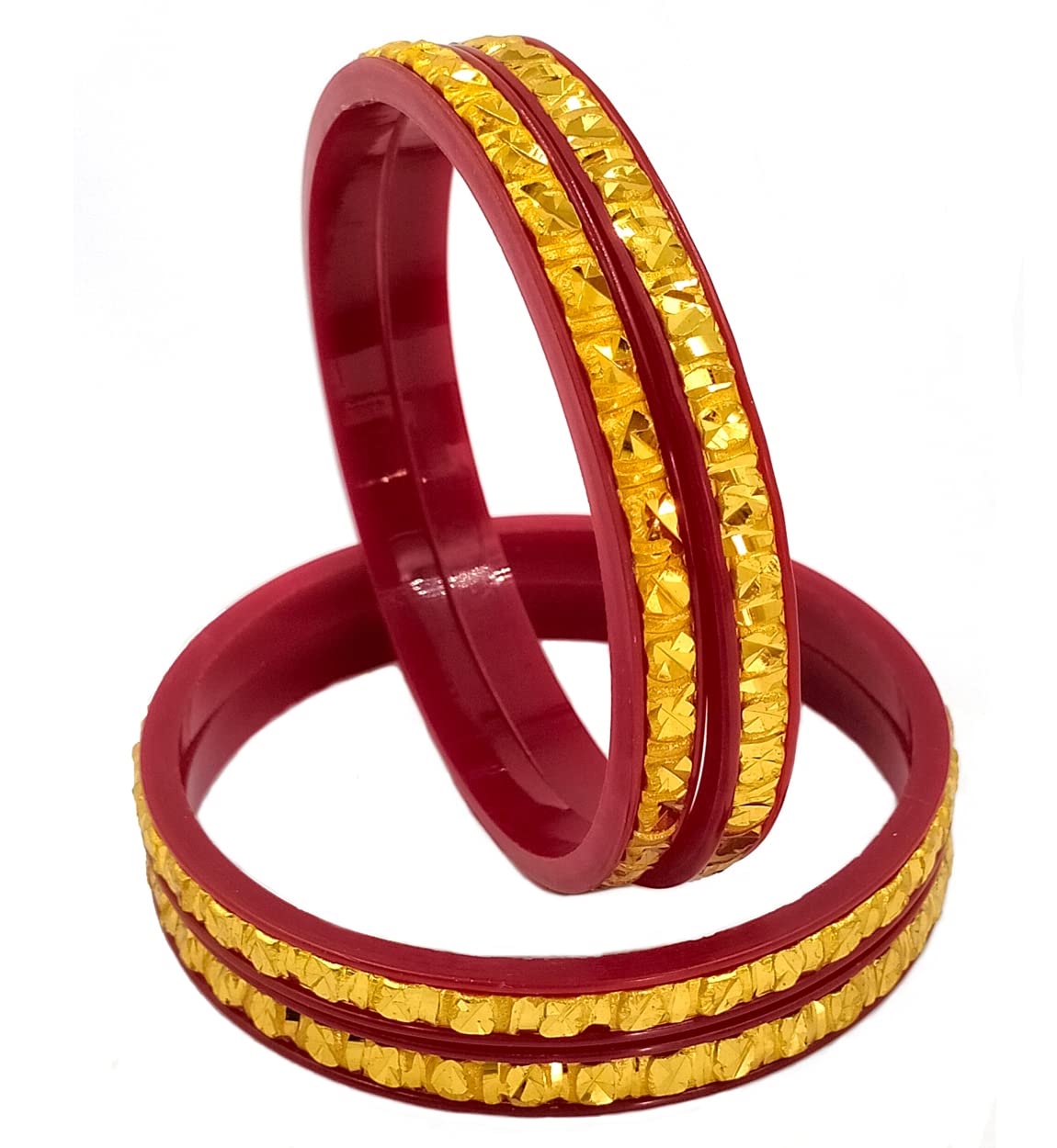 Tanvi J Acrylic and Gold Plated Bengali Shakha Pola Set for women (Red, 2-2) (B0BNFQBS5N) Amazon Price History, Amazon Price Tracker