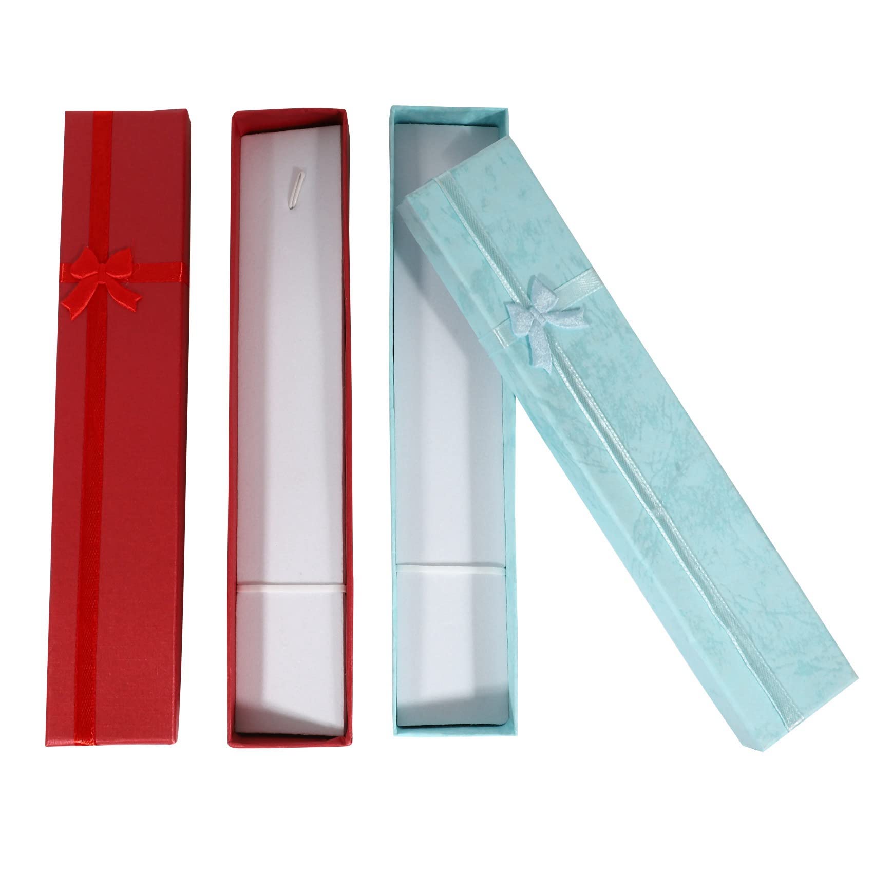 100 x Eleganti Scatole Regalo Rettangolari Lunghe Deluxe per Collane di Presentazione di Gioielli