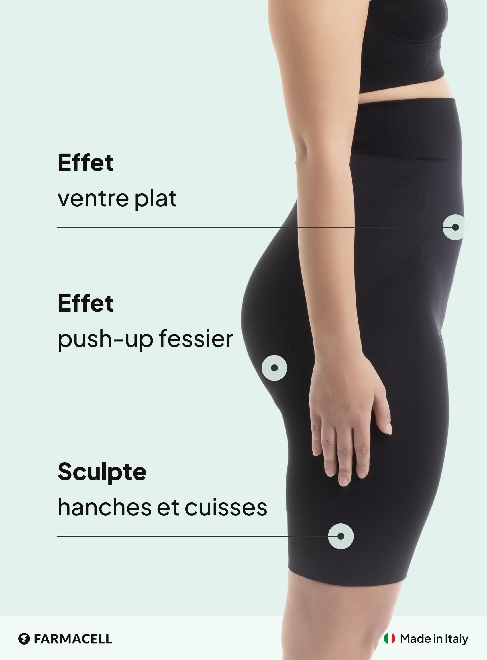 Farmacell Panty Gainant Femme Gaine Ventre Plat Push-Up, Made in Italy, 603