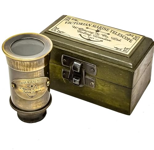 Handheld Telescope For Kids, Spy Glass Nautical Decorative Telescopes Pirate Gift W Wooden Box #TOP4