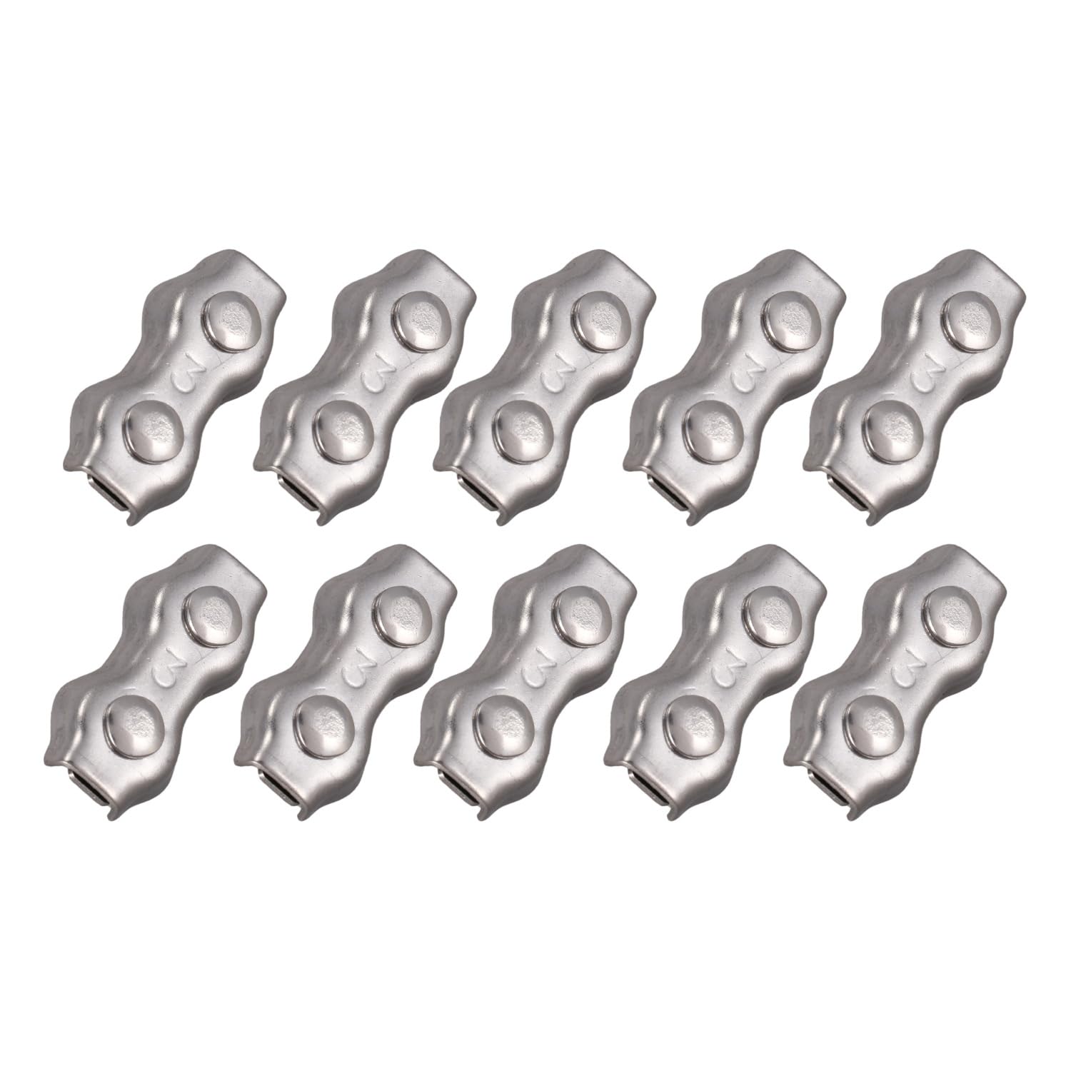 Serre cable acier 3mm en inox duplex clips robustes de quincaillerie marine lot de 10