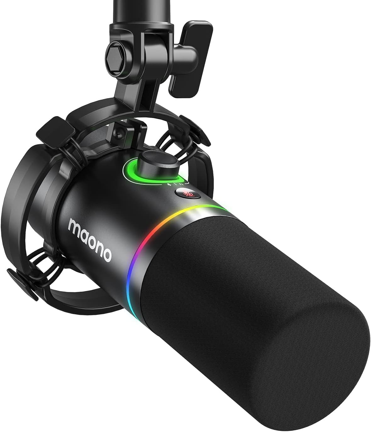 PD200X USB/XLR Dynamic Mic for Singing, PC, YouTube Recording. Professional Microphone with 0-Latency Monitoring, Volume Control, Adjustable Mic Stand, Shock Mount and Pop Filter, Black