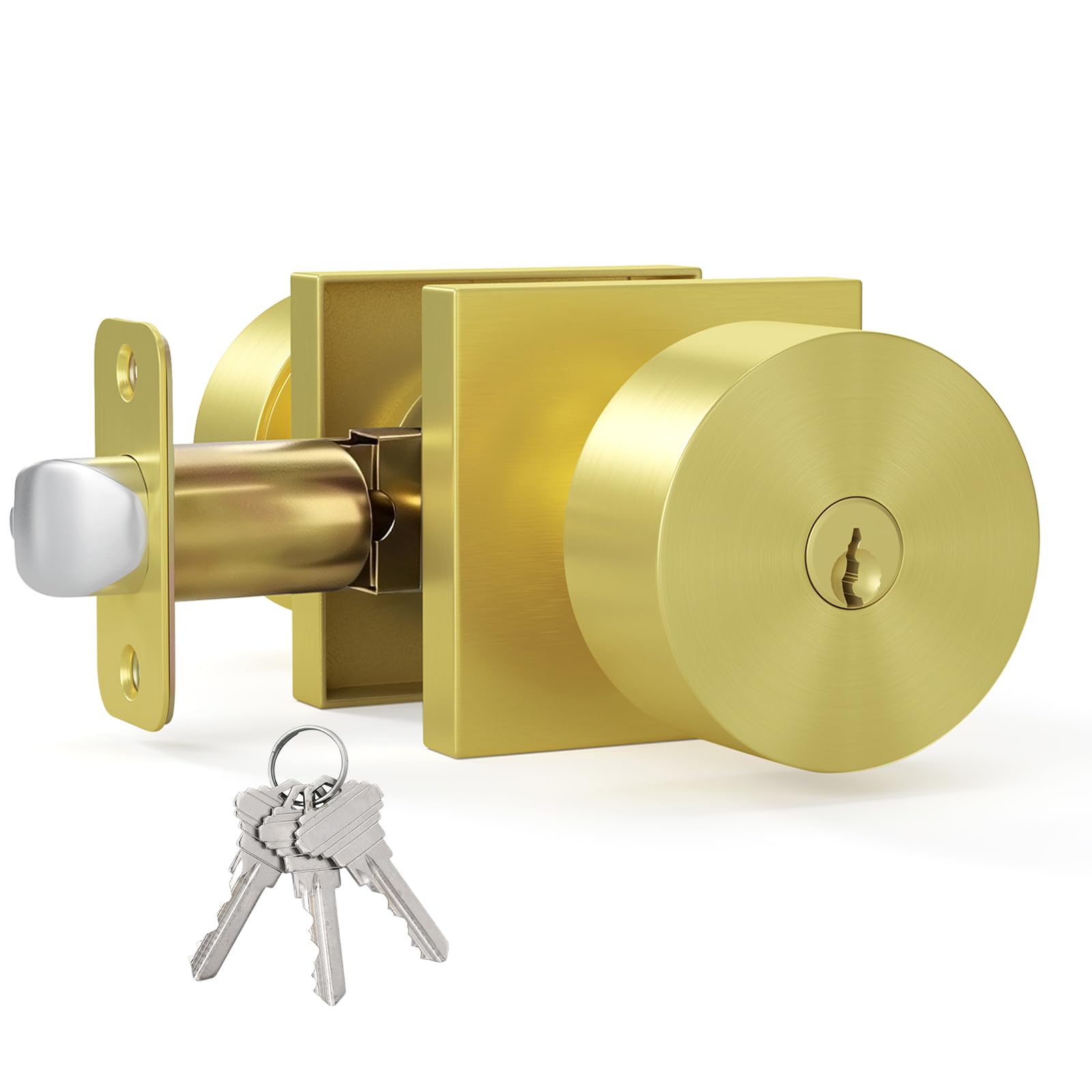 HOSOM Matte Black Door Knobs with Lock & Key -22
