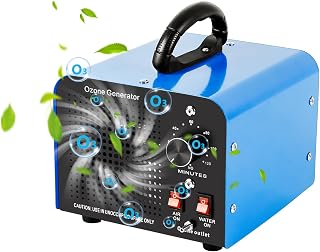 Generador de ozono, 32000 mg/h, purificador de aire de ozono con 2 modos (modo aire/agua), dispositivo de ozono con temporizador de 120 minutos hasta 300 ㎡, eliminador de olores para apartamentos,