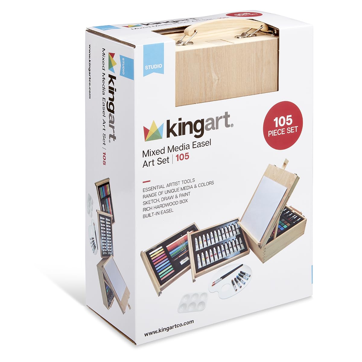 Amazon.com: KINGART 108-Piece Wooden Easel Art Supplies Set