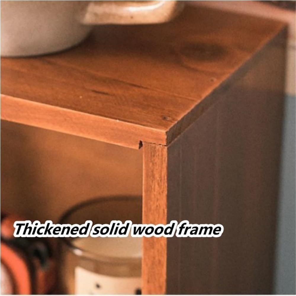Wooden Desktop Organizer with Drawers, Small Cabinet with Doors, Vintage Apothecary Cabinet, Curio Storage Cabinet for Bedroom, Office Desk or Kitchen(Natural)