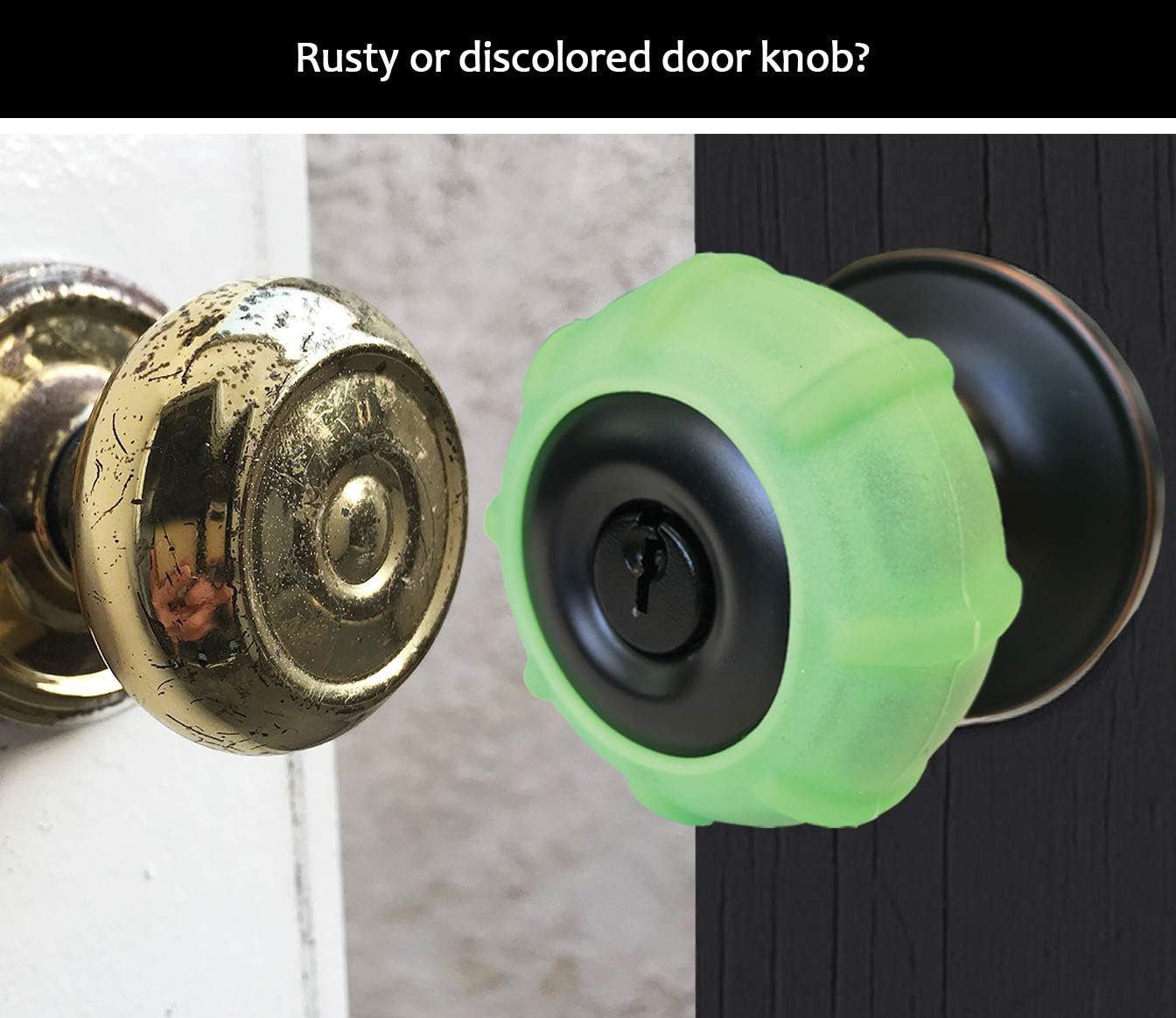 ENJOY COVER -Neon Green Silicone Door knob Grips Soft Glow Maximum Grip - Arthritis & Senior Living Aids Grippy Easy Open Fits All Door Knob Universal Size Decorative 4 Pack : Health & Household