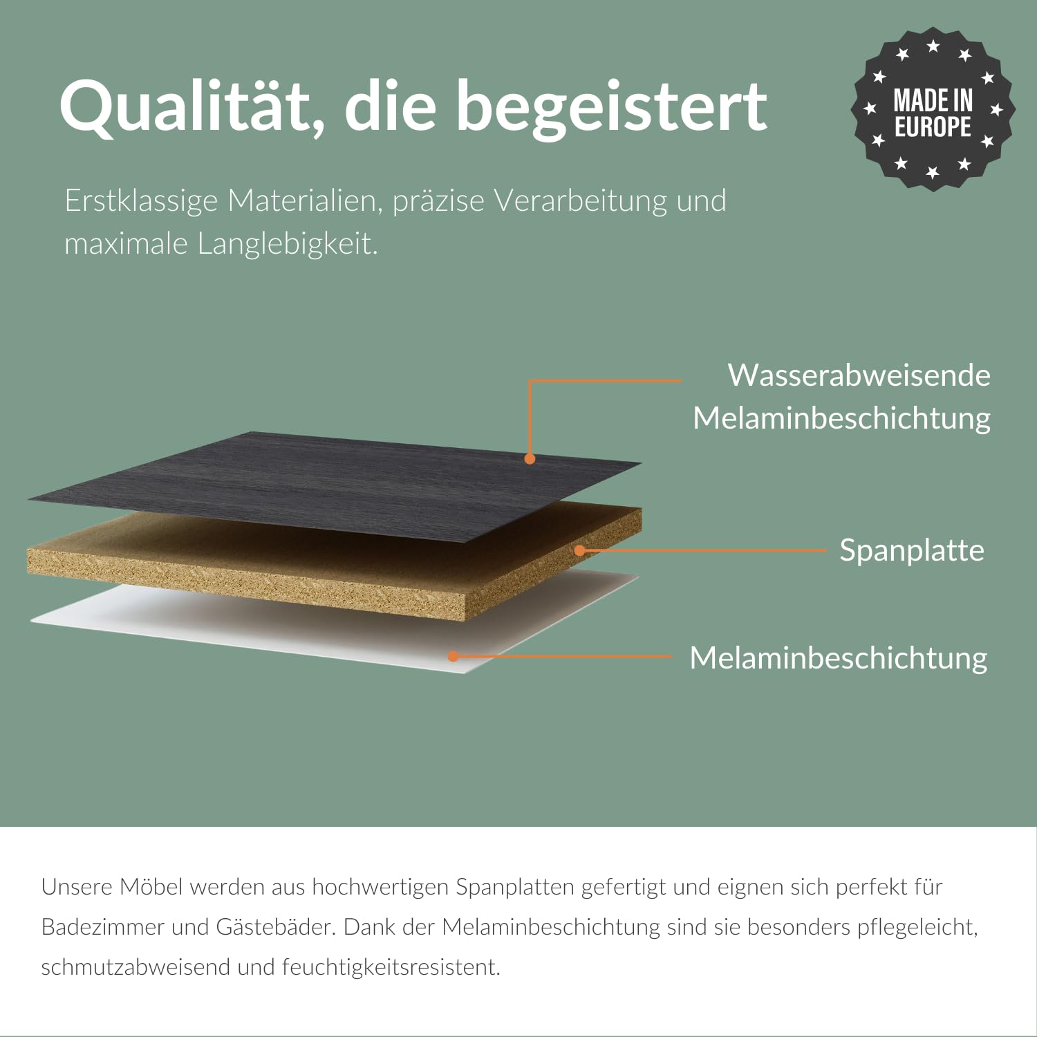 Planetmöbel Astra Badmöbel Set mit Waschtisch 60 cm mit 1x Seitenschrank Gold Eiche Anthrazit, Aufsatzwaschbecken 42 cm schwarz, Spiegel (mit LED) 50cm