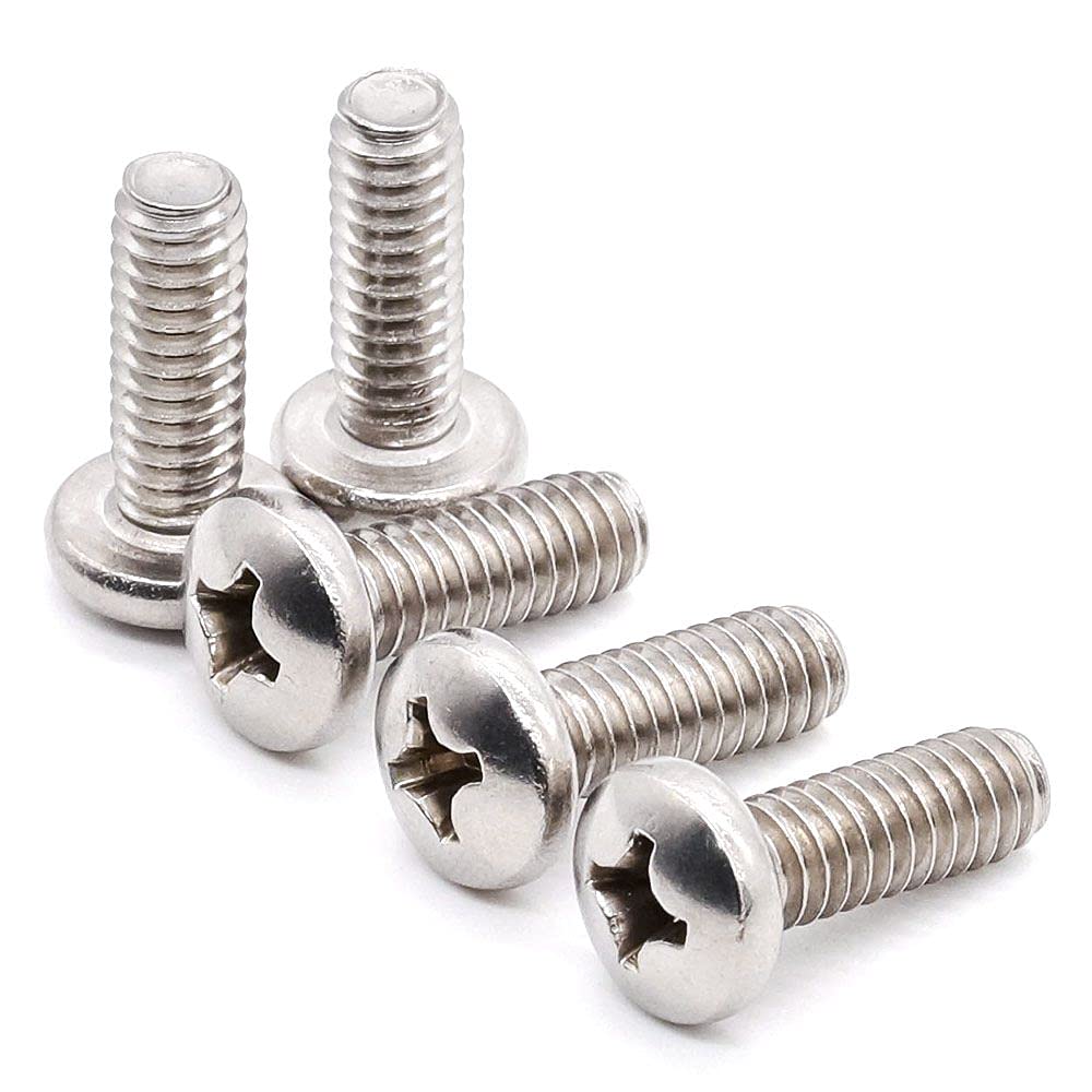 Glvaner #6-32 x 3/8" (100 pcs) Pan Head Machine Screws, 18/8 Stainless Steel 304, Phillips Drive Cross Round Head Machine Screws, Fully Threaded, Machine Coarse Thread #6-32 x 3/8" 100