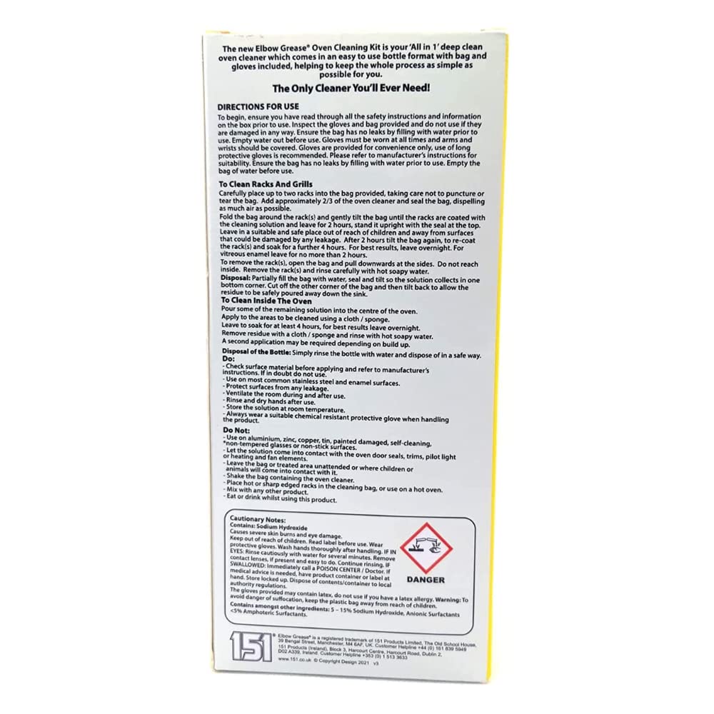 Elbow Grease Oven Cleaning Kit Ovens, Grills & Racks | 500ml